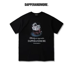 Áo Thun Unisex DAPPERANDMORE Golden Whisky Form Rộng Oversize 100% Cotton 250GSM - Black