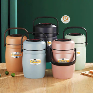 Cặp Lồng Giữ Nhiệt Chân Không 3 Ngăn Inox 304 1.5L & 2L Chống Tràn - Xanbo Cam Homeware