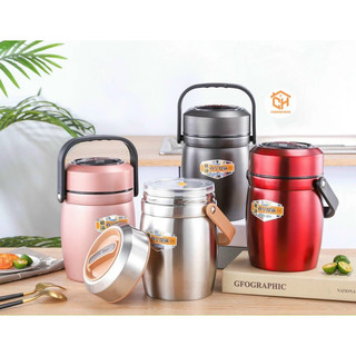 Cặp Lồng Giữ Nhiệt Chân Không 3 Ngăn Inox 304 1.5L & 2L Chống Tràn - Xanbo Cam Homeware