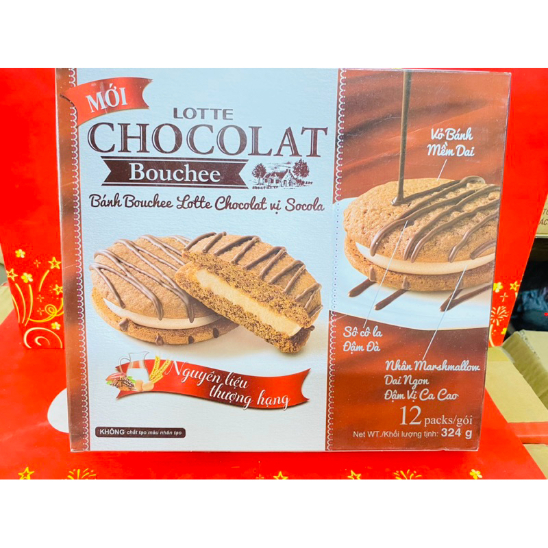 BÁNH BOUCHEE LOTTE CHOCOLAT HỘP 324G (12 CHIẾC) | Shopee Việt Nam