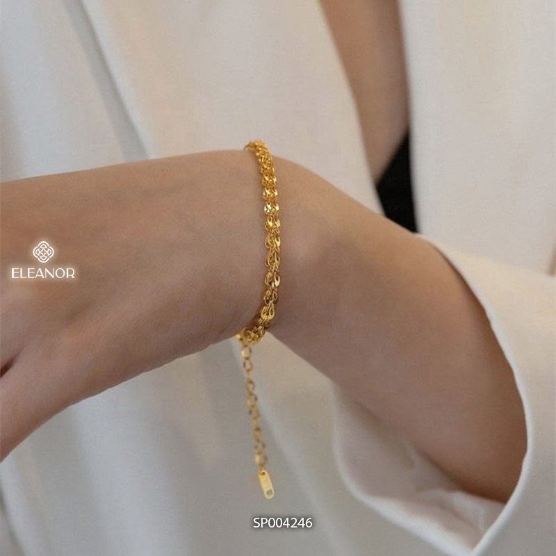 Vòng tay nữ titan Eleanor Accessories dáng đuôi phụng basic phụ kiện trang sức lắc tay 4246