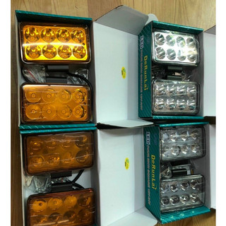 Đèn led trợ sáng Runlai đèn trợ sáng 8 mắt hình chữ nhật điện dùng chung 12v và 24v