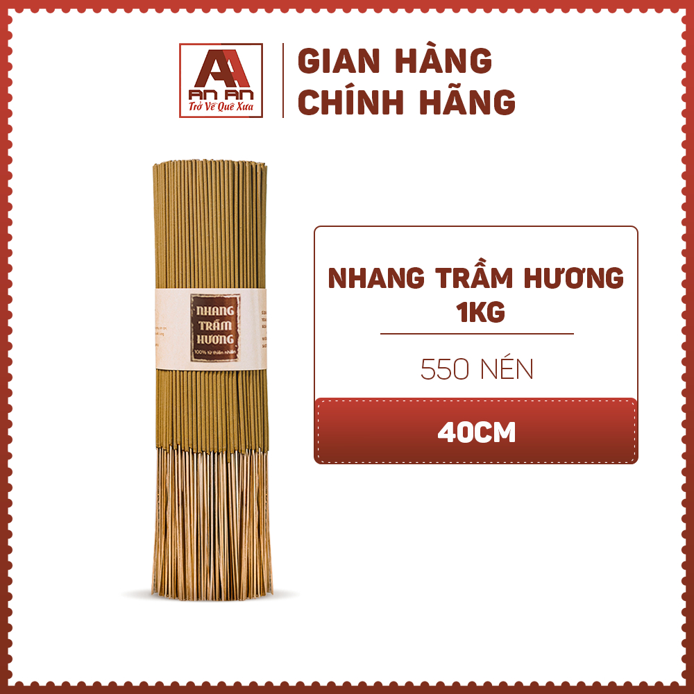 Ảnh Nhang Trầm Hương 1kg An An Loại Cao Cấp Dài 38cm tiết kiệm hơn, mùi thơm dịu nhẹ. 2
