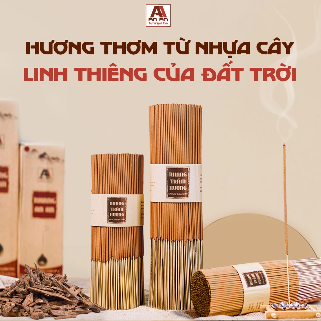 Ảnh Nhang Trầm Hương 1kg An An Loại Cao Cấp Dài 38cm tiết kiệm hơn, mùi thơm dịu nhẹ. 3