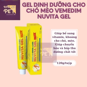 Gel Dinh Dưỡng Cho Chó Mèo Vemedim Nuvita Gel Tuýp 120g Giúp Bổ Sung Dinh Dưỡng, Khoáng, Vitamin Cho Thú Cưng - KIKINO