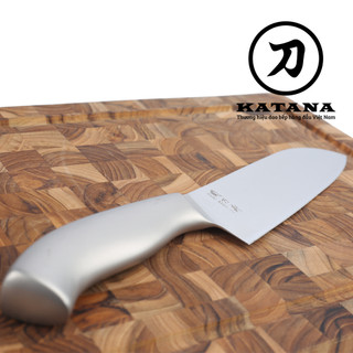 Dao thái đa năng Nhật cao cấp KAI Seki ManJu cán kim loại Small Santoku - 041BE0402 (145mm)