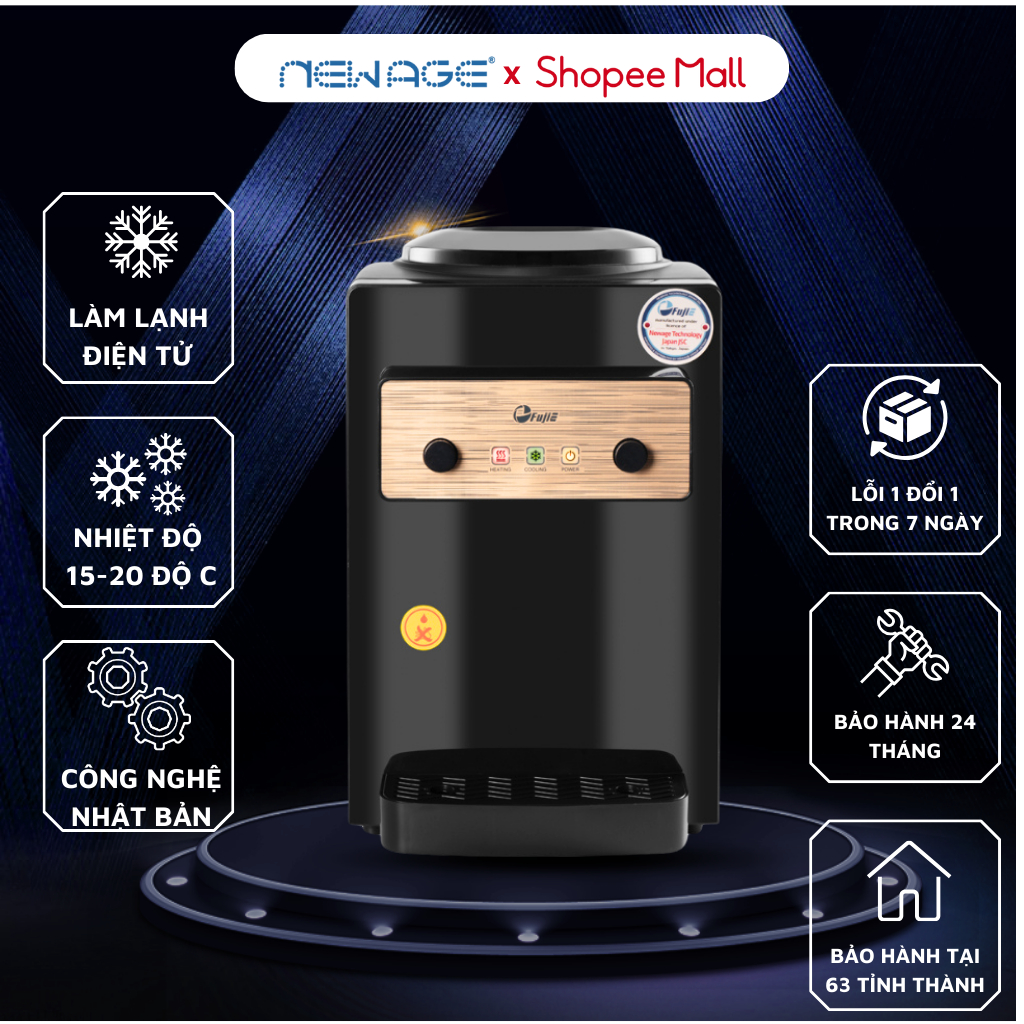 Cây nước nóng lạnh WD10E mini để bàn, làm lạnh bằng chip điện tử, công nghệ bảo hành 24 tháng
