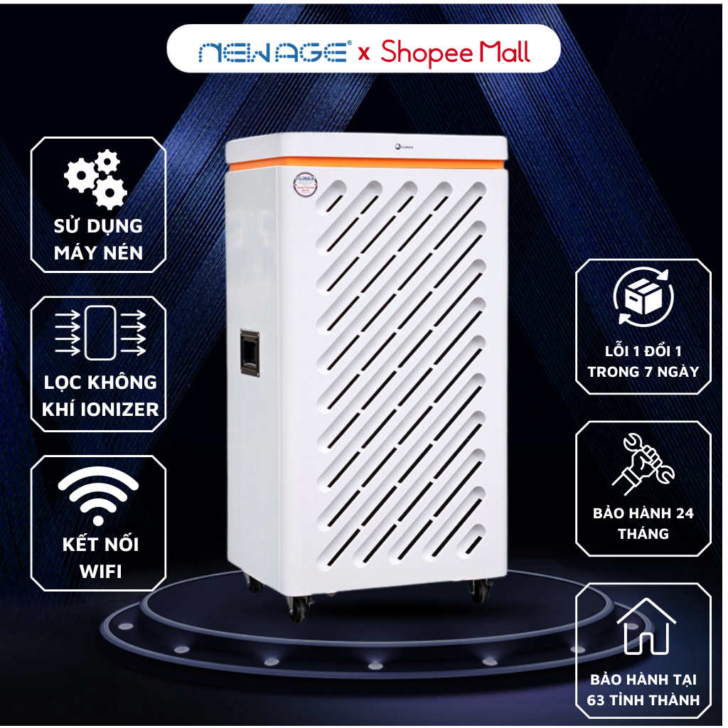 Máy hút ẩm công nghiệp FUJIHAIA DH90W công suất 90l/1 ngày sử dụng cho kho xưởng sản xuất, văn phòng...BH 24 tháng