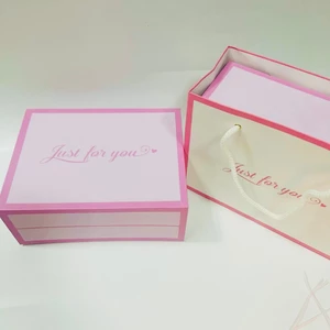 Set hộp túi quà just for you màu hồng nhạt xinh xắn đáng yêu, quà tặng sinh nhật, valentine