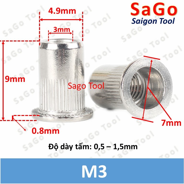 Tán ecu rút inox 304 size M3 M4 M5 M6 M8 M10 loại tốt | Shopee Việt Nam