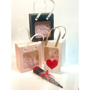 Set túi hộp Sweet mặt trong suốt (16,5cmx14cmx8,5cm) đựng quà tặng nhiều màu sắc