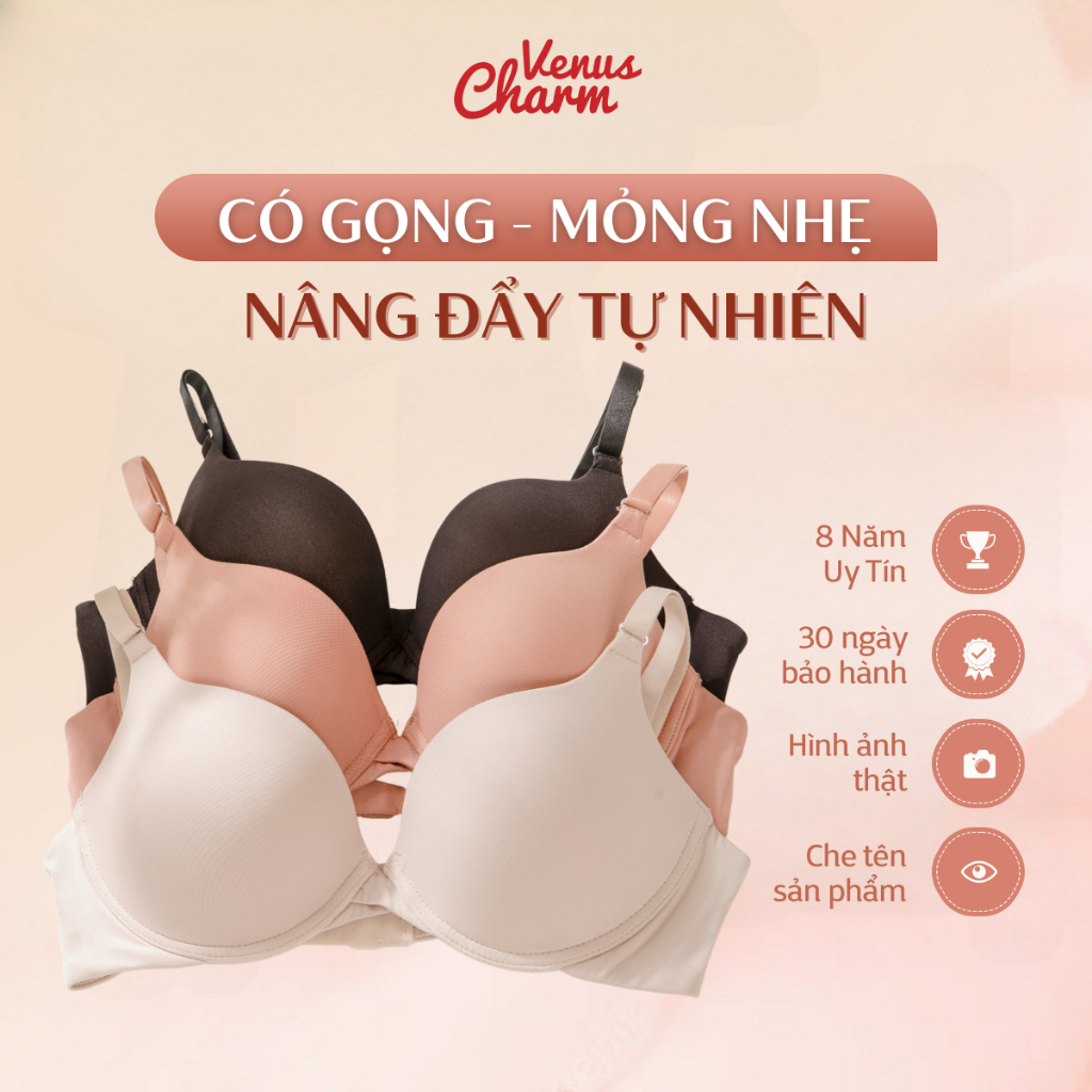 Ảnh Áo lót có gọng trơn basic đệm mỏng 1cm Venus Charm Etam 0110 1