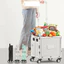 Xe kéo hàng xếp gọn 4 bánh nhập khẩu FUJIHOME,Thùng đựng đồ 65L đi chợ đa năng gấp gọn siêu thị picnic trên ô tô gấp gọn