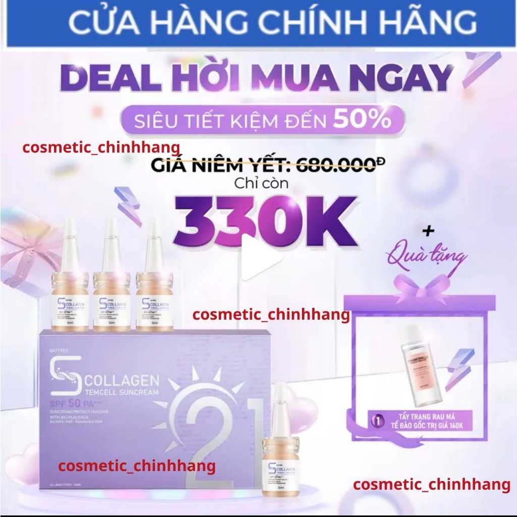 🆗.(Đã bán 1,8k) Serum Chống Nắng Tế Bào Gốc 21 giờ 5 in 1 Motree tặng quà nước tẩy trang { cosmetic_chinhhang }