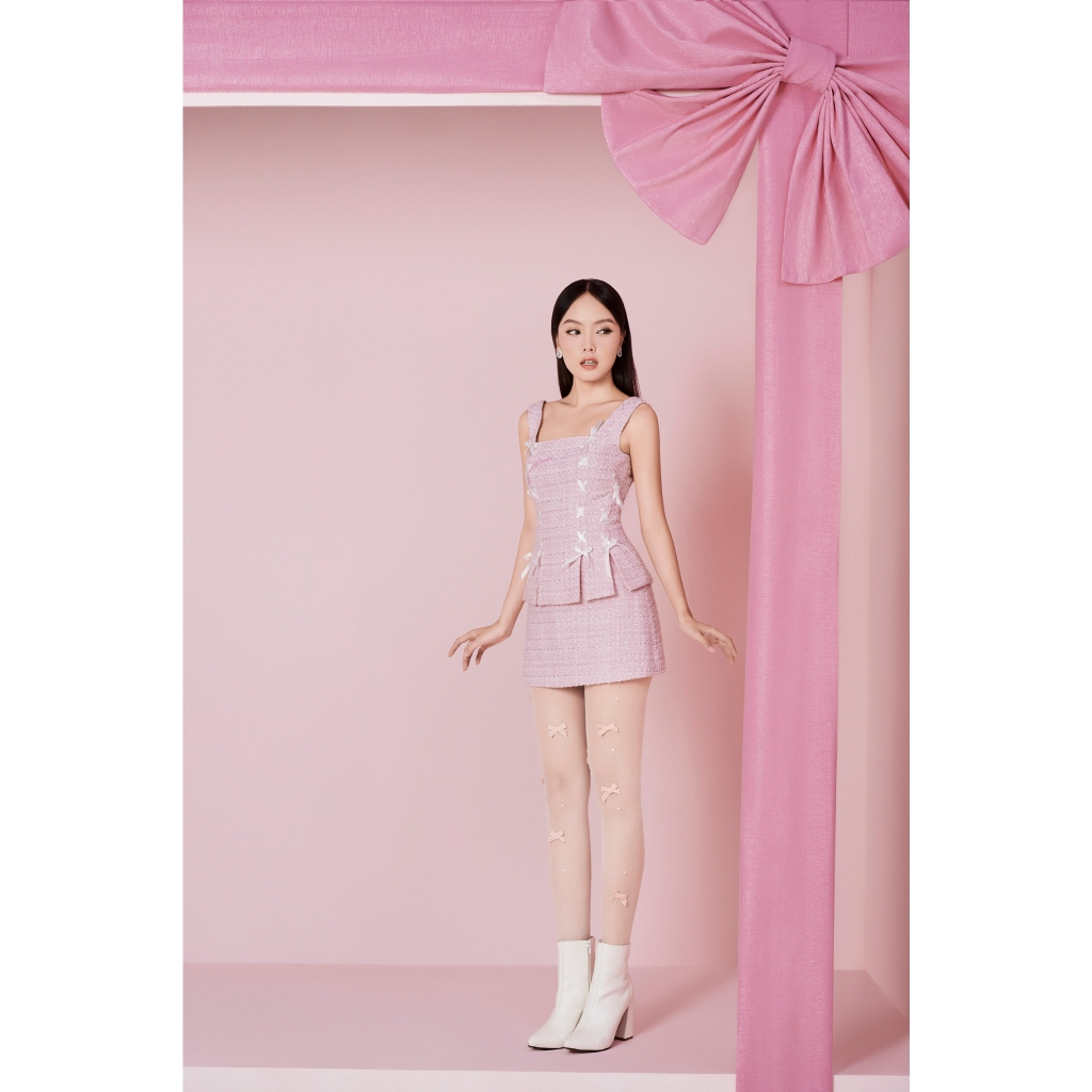 PINK SET - SET VAI SWEED NGẮN TAY | Shopee Việt Nam