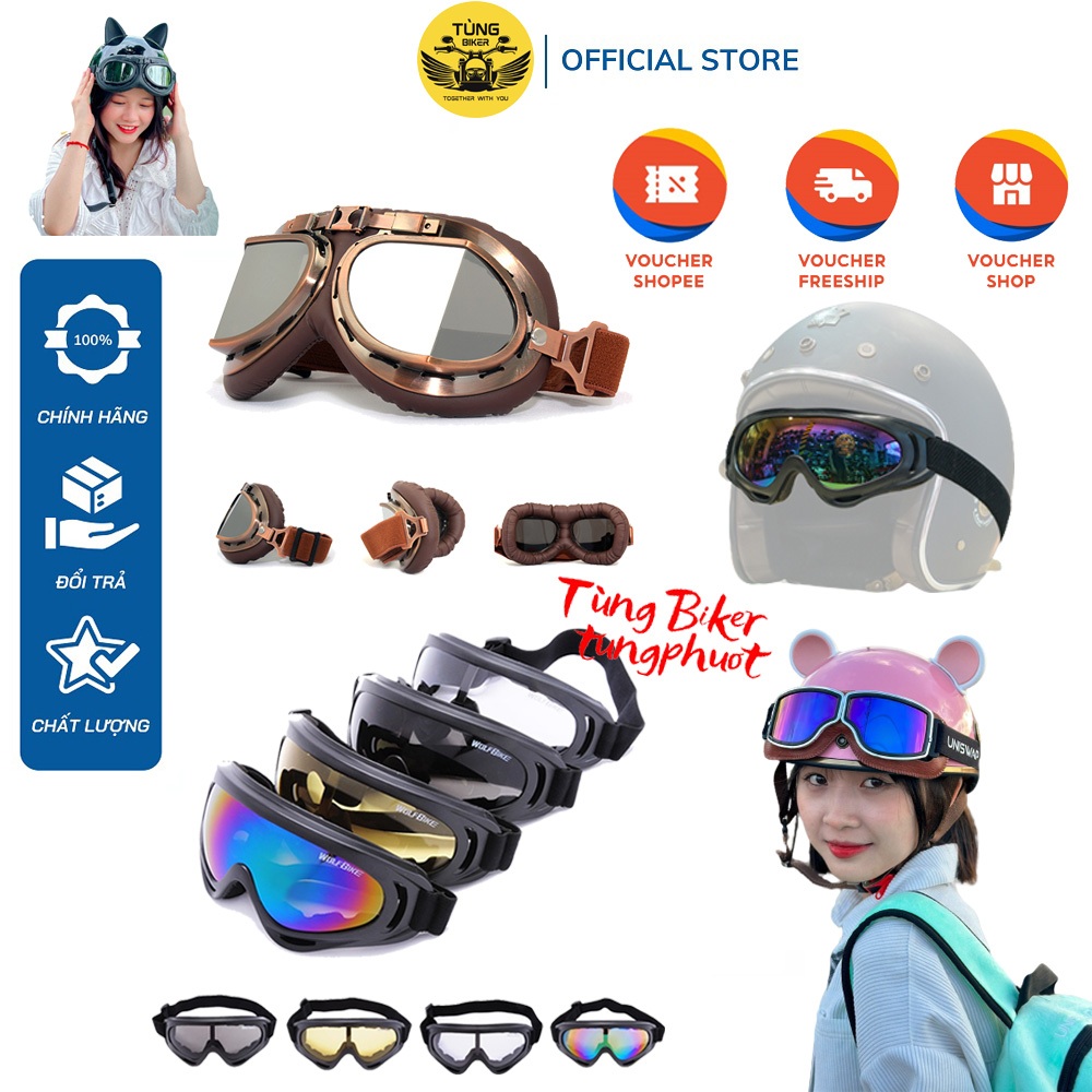 Kính Gắn Mũ Bảo Hiểm UV X400, Kính Phi Công Chống Tia UV, Gió Bụi Đi Phượt