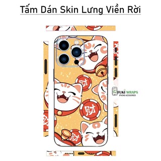 Tấm dán Skin Mặt Sau Mèo MS023 FULL VIỀN 15 pro max , 14 pro max , 13 pro max , 12 pro max , 11 pro max - FukiShop