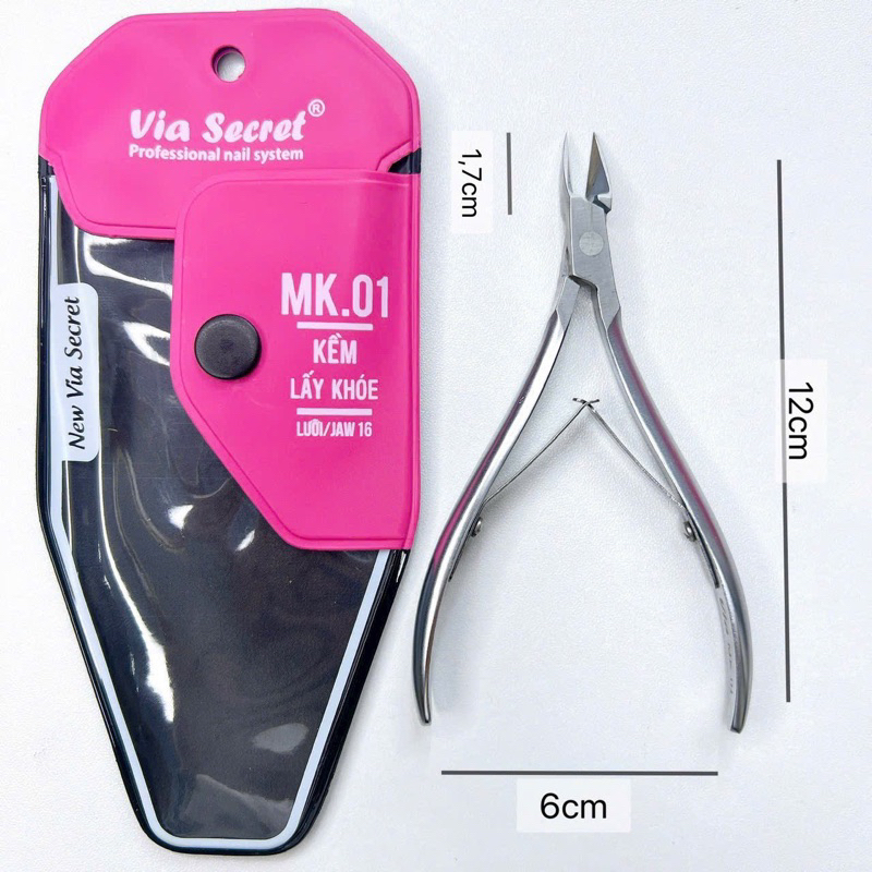 Kềm lấy khoé MK01 Via Secret inox siêu bén, siêu cứng và chắc tay, lấy ...