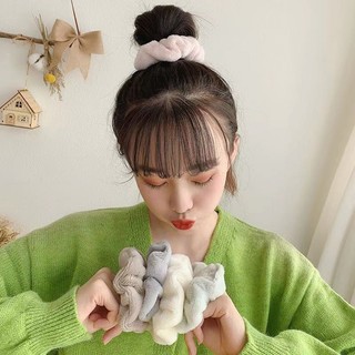 Dây buộc tóc vải lông mềm mại phong cách Hàn Quốc dễ thương cho nữ