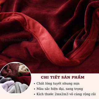 Chăn lông tuyết cao cấp M2T Bedding kích thước 2mx2m3 - chăn văn phòng mềm mịn, sang trọng