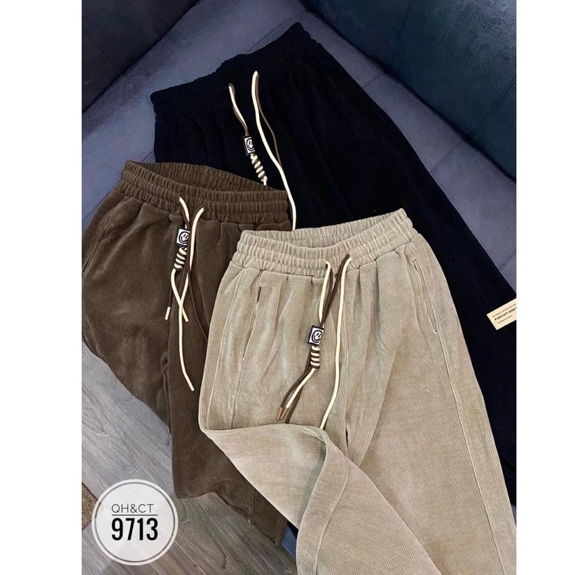 Quần JOGGER Bo Gấu Chất Nhung Tăm Siêu HOT
