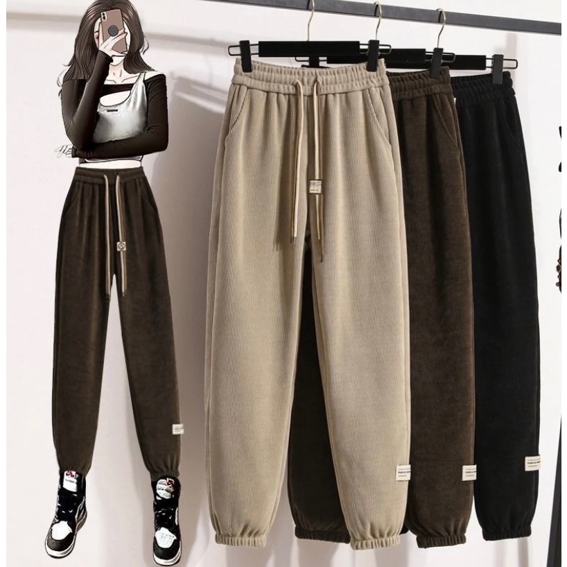 Quần JOGGER Bo Gấu Chất Nhung Tăm Siêu HOT