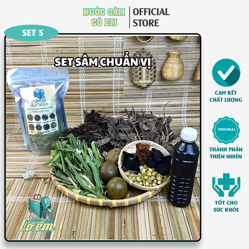 [Tặng 1 lục vị] Combo 5 Set nước sâm chuẩn vị nước sâm Cô Em thanh nhiệt – mỗi set nấu 10L nước