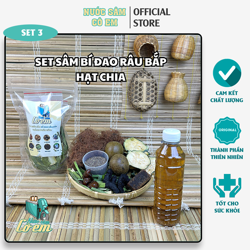 Combo 3 Set nước sâm bí đao râu bắp hạt chia thanh nhiệt nước sâm Cô Em ...