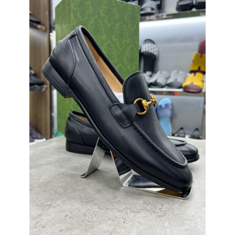 ⚡️[Hight Quality] Hàng Có Sẵn!! Giày Loafer G1cc1 Leather Horsebit Đế Gỗ - Giày Lười G.2C Tag Vàng Tinh Tế - Full Box