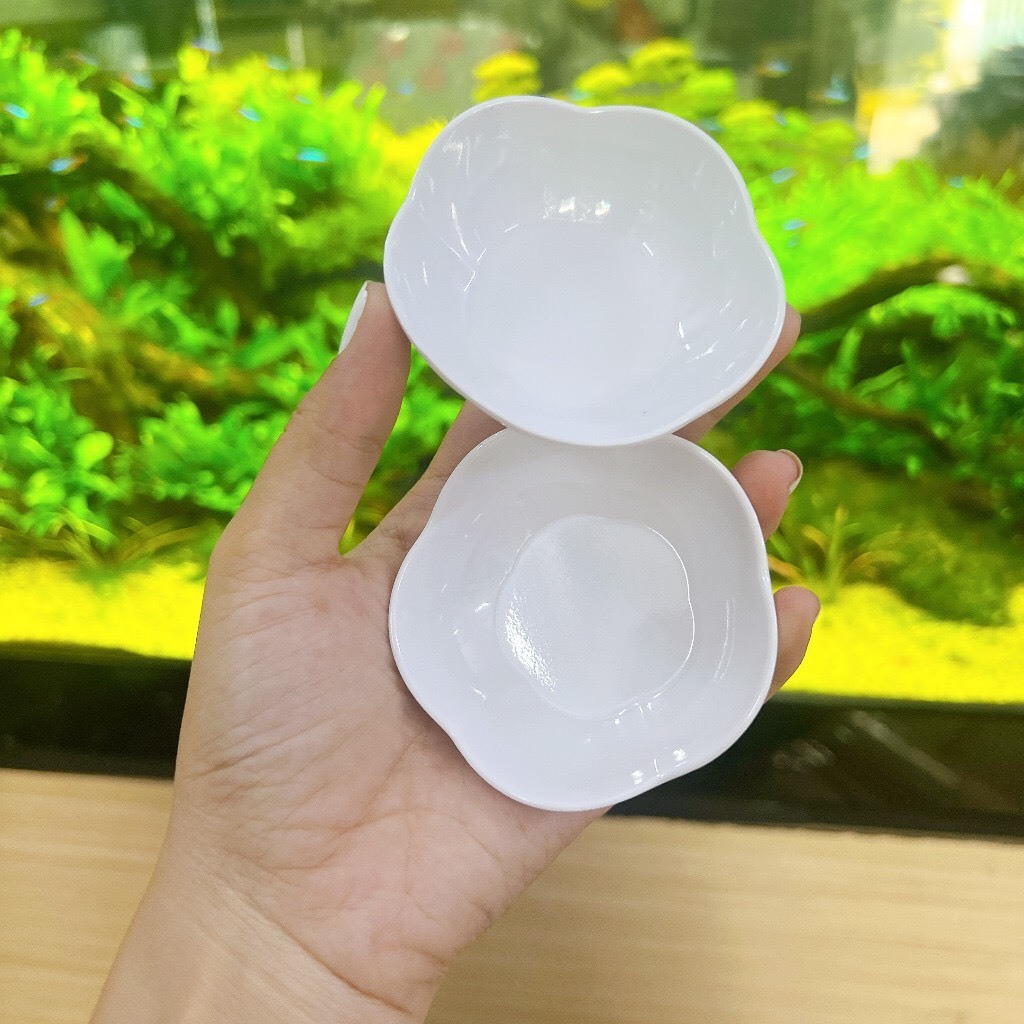 Chén chấm bông màu trắng - đụng nước chấm, muối tiêu chanh, ớt.....Chén chấm hình hoa FATACO CC50