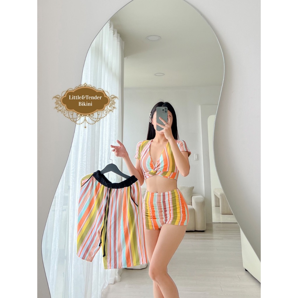 Product image SET ĐỒ BƠI COUPLE HOẠ TIẾT SỌC ĐẬM SANG TRỌNG 1