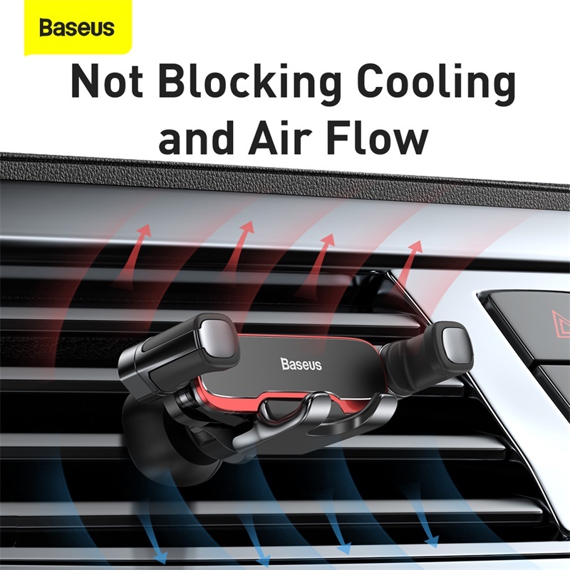 Baseus Giá đỡ điện thoại trên ô tô Giá đỡ điện thoại bằng kim loại trọng lực Gắn lỗ thông hơi ô tô