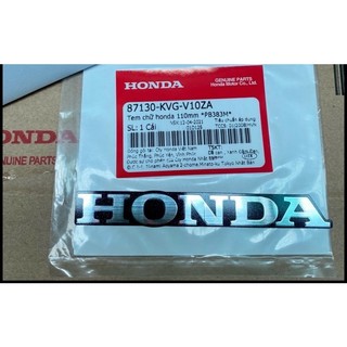Tem chữ Honda Màu Xi Bạc Bóng 110mm nền màu xanh đen