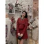 Set Áo Dạ tweed đỏ Hàng 2 Lớp Mix chân váy xòe phong cách sang chảnh Siêu Xinh Kèm