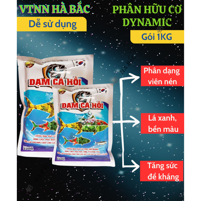 Phân Bón Đạm Cá Hồi Hiệu Cuốc Vàng (Túi 1KG) - Chống hạn, Bung chồi, Phát đọt, Đậu trái - Phân Bón Dành Cho Cây Trồng