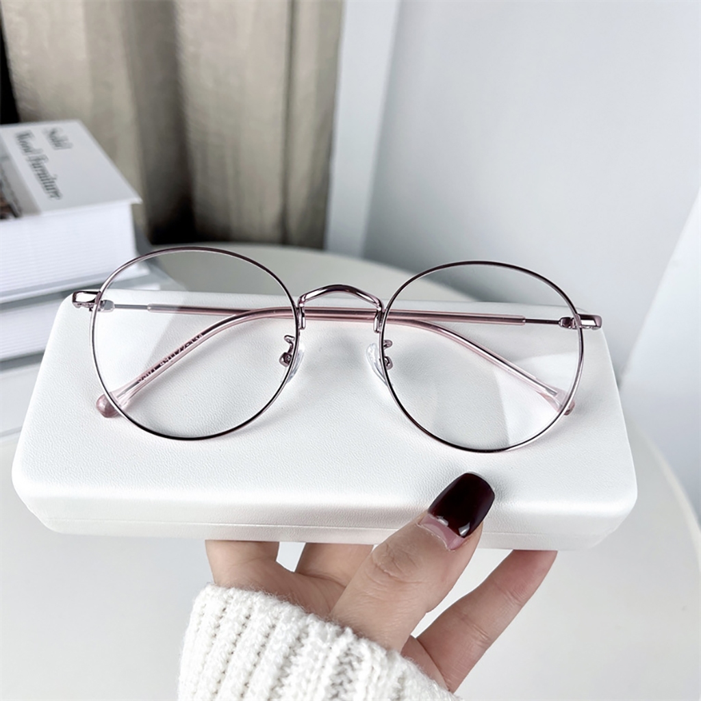 Ảnh Gọng kính cận nam nữ LANI tròn to vintage kim loại nhiều màu thời trang 2297 có mắt cận theo yêu cầu 4