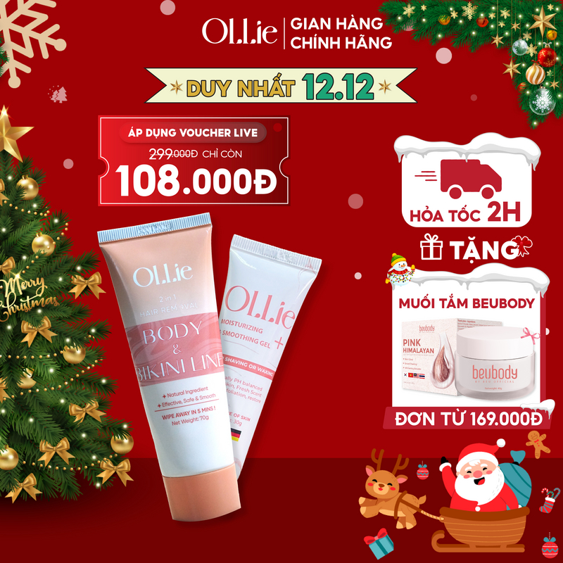 (Đã bán 55,1k) Kem tẩy lông OLLIE, tẩy lông vùng kín, nách, tay, chân, an toàn không đau rát dung tích 50ml