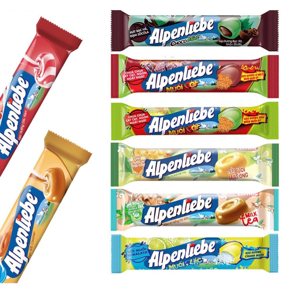 Set 5 Thanh Kẹo Cứng Alpenliebe Đủ Vị Dạng Thỏi 32g, Kẹo Ngậm Alpenliebe