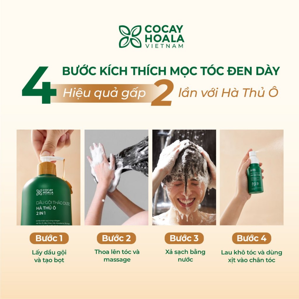 Ảnh Dầu Gội Thảo Dược Hà Thủ Ô 2in1 Cỏ Cây Hoa Lá Giảm Gãy Rụng, Dưỡng Tóc Chắc Khỏe 420g 4