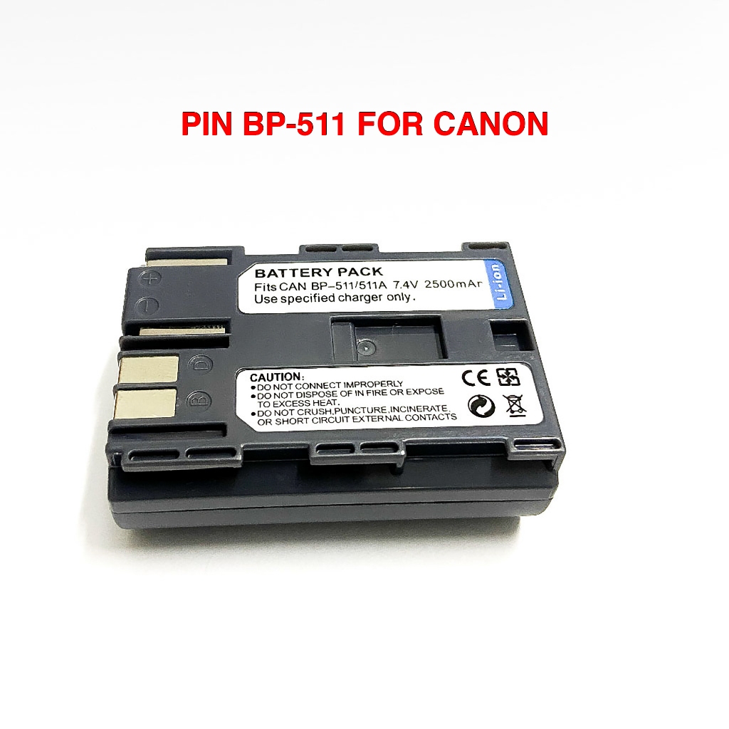 Pin BP-511 cho Canon EOS 5D, 50D, 40D, 30D, 20D, 10D, Powershot G2, G3 ...