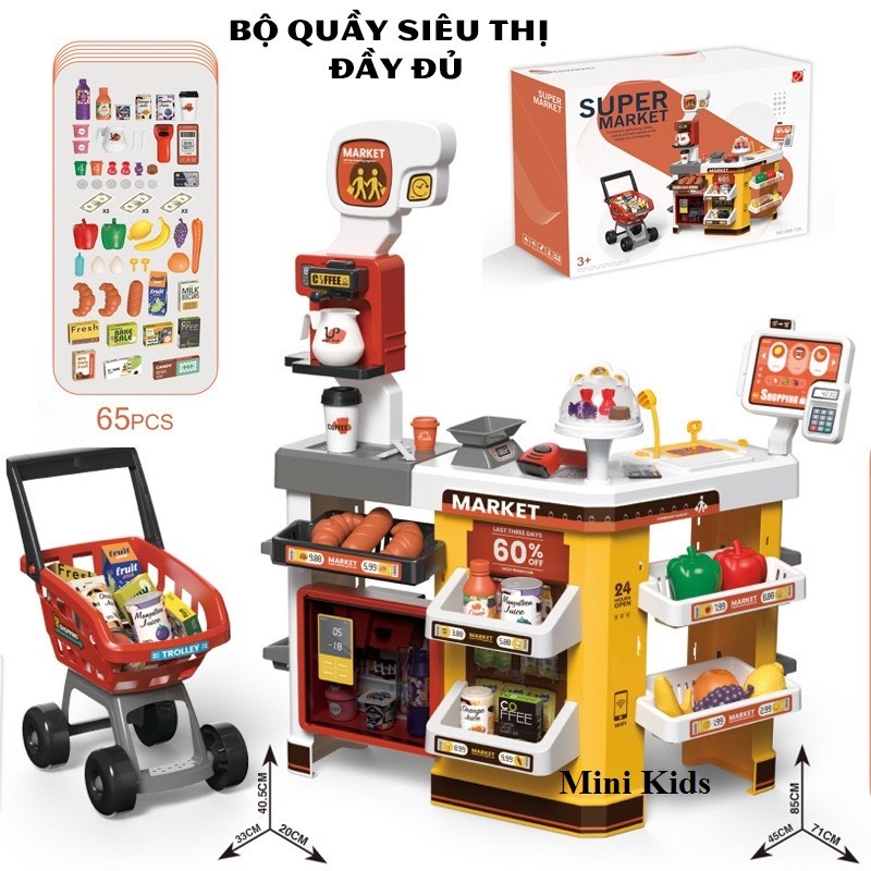 Bộ Đồ Chơi Quầy Siêu Thị Kèm Xe Đẩy Loại Lớn Kèm Âm Thanh Và Ánh Sáng ...