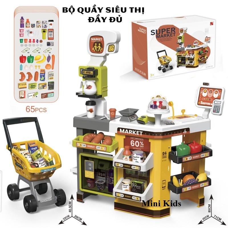 Bộ Đồ Chơi Quầy Siêu Thị Kèm Xe Đẩy Loại Lớn Kèm Âm Thanh Và Ánh Sáng ...