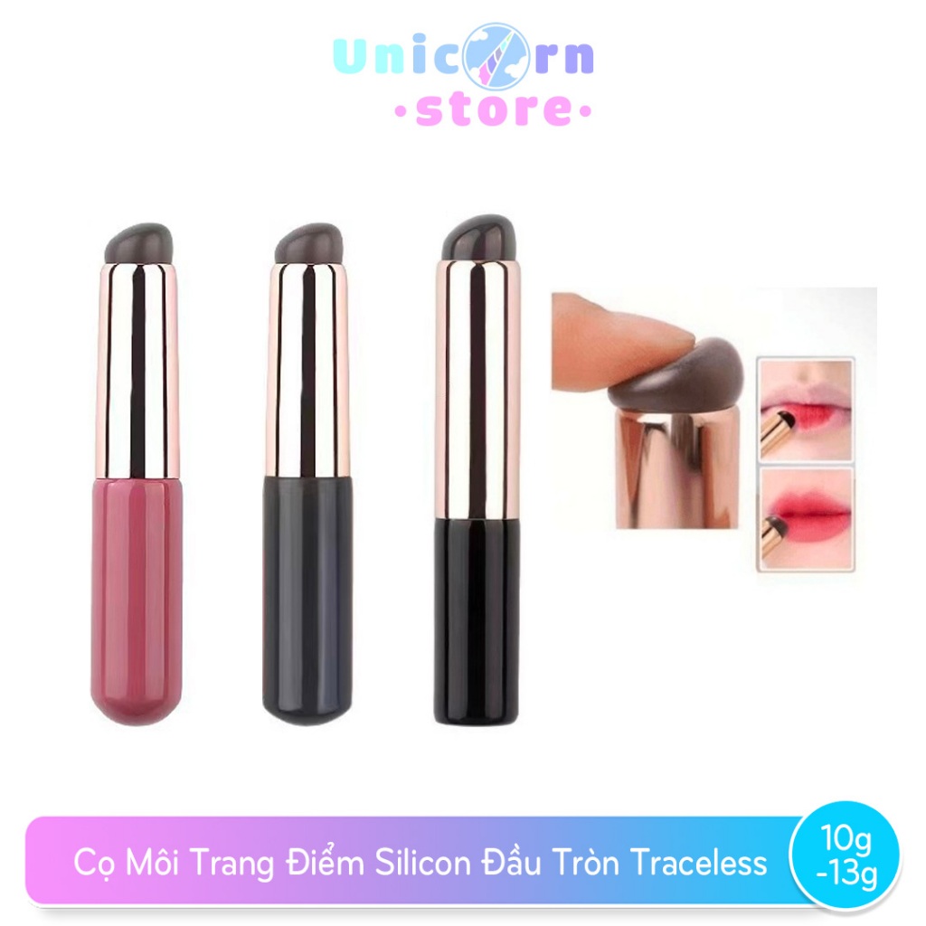 Cọ Son Môi Đầu Tròn Bằng Silicone Đàn Hồi Có Hộp
