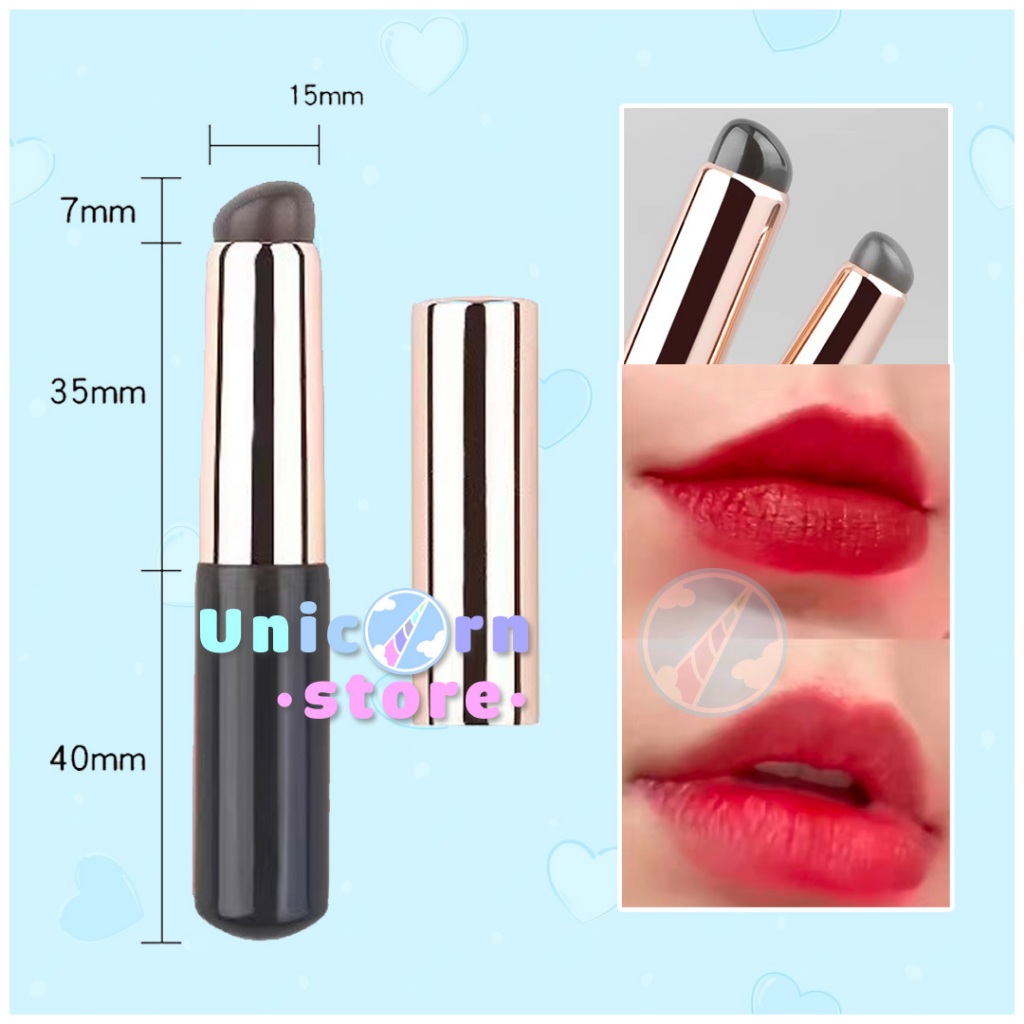 Cọ Son Môi Đầu Tròn Bằng Silicone Đàn Hồi Có Hộp