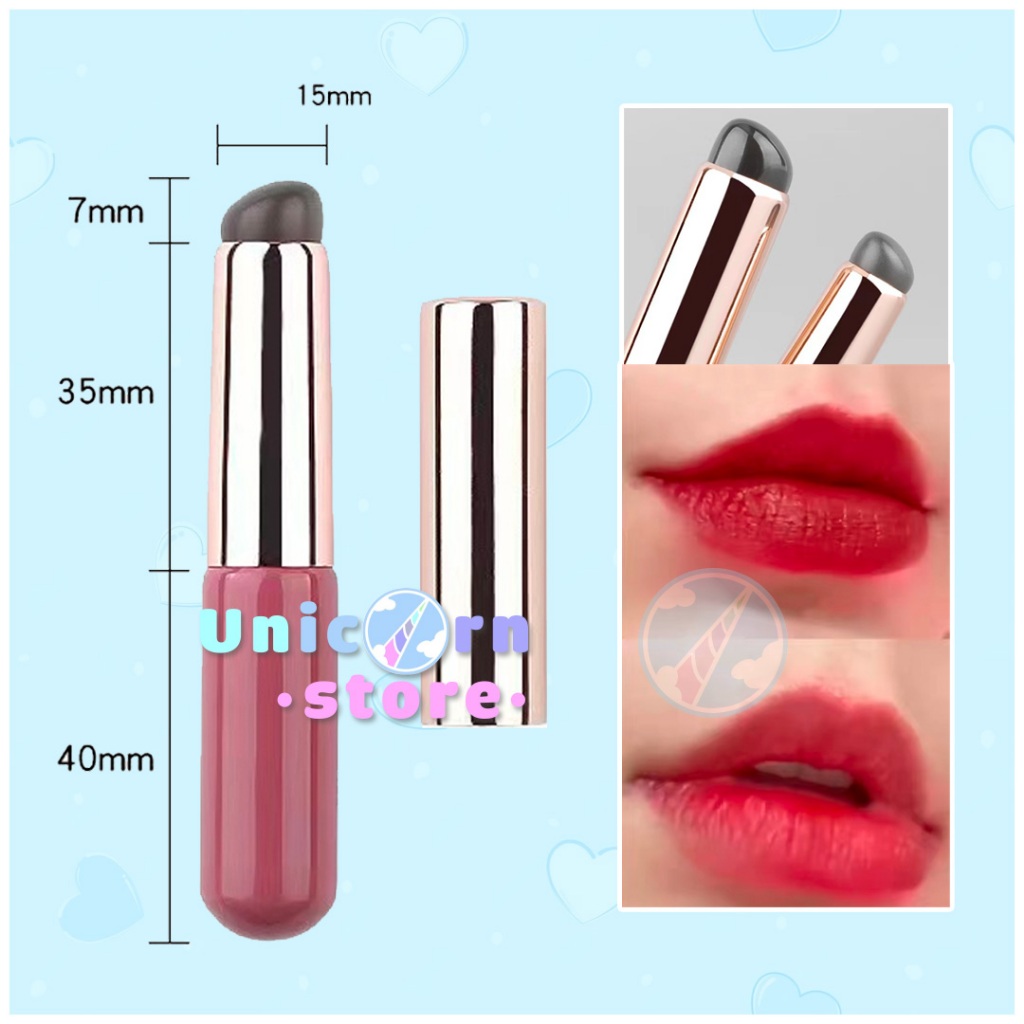 Cọ Son Môi Đầu Tròn Bằng Silicone Đàn Hồi Có Hộp