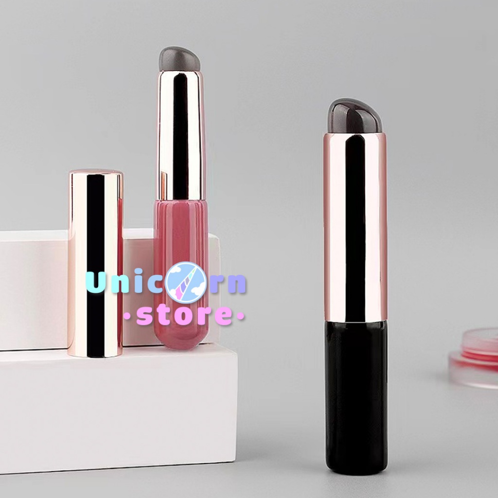 Cọ Son Môi Đầu Tròn Bằng Silicone Đàn Hồi Có Hộp