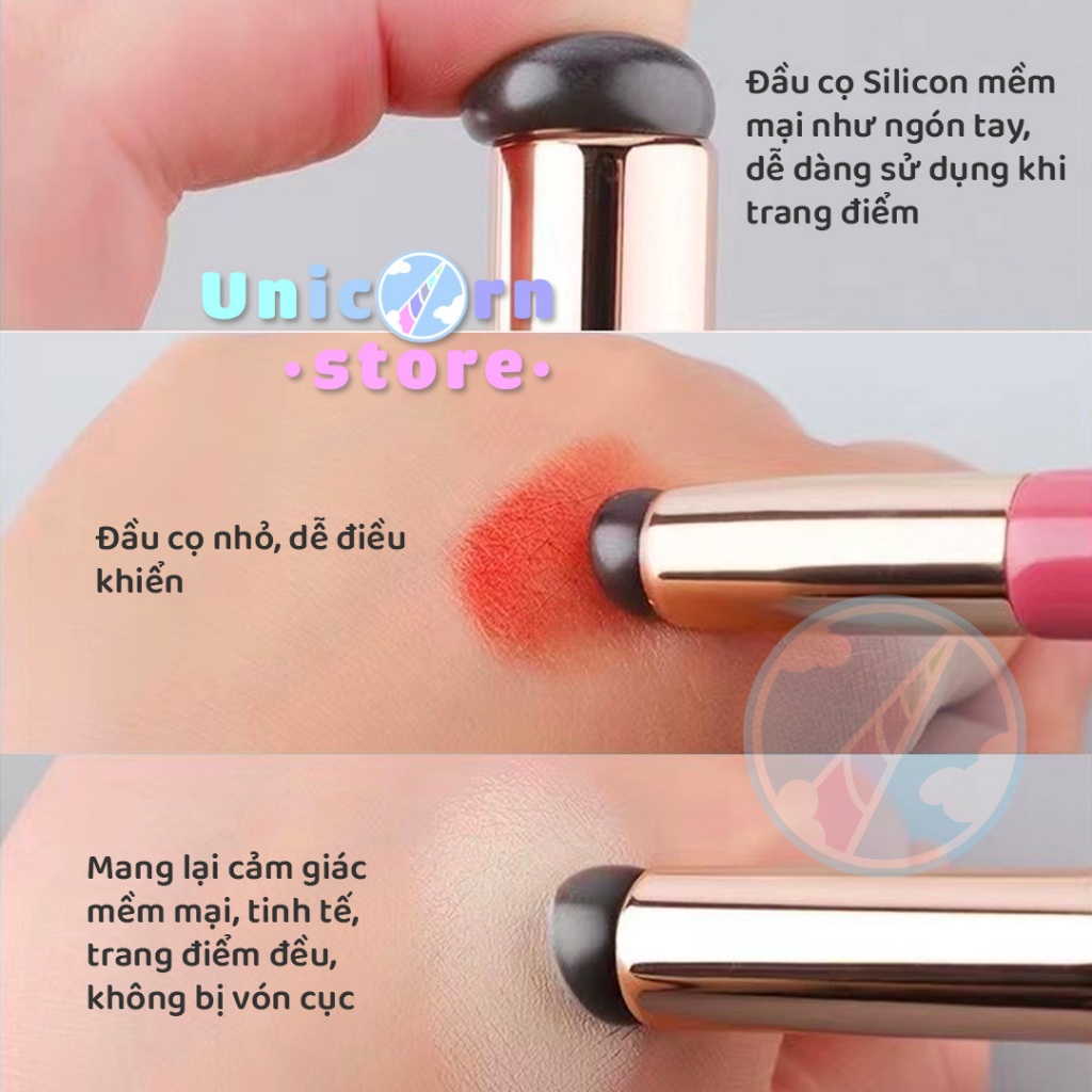 Cọ Son Môi Đầu Tròn Bằng Silicone Đàn Hồi Có Hộp
