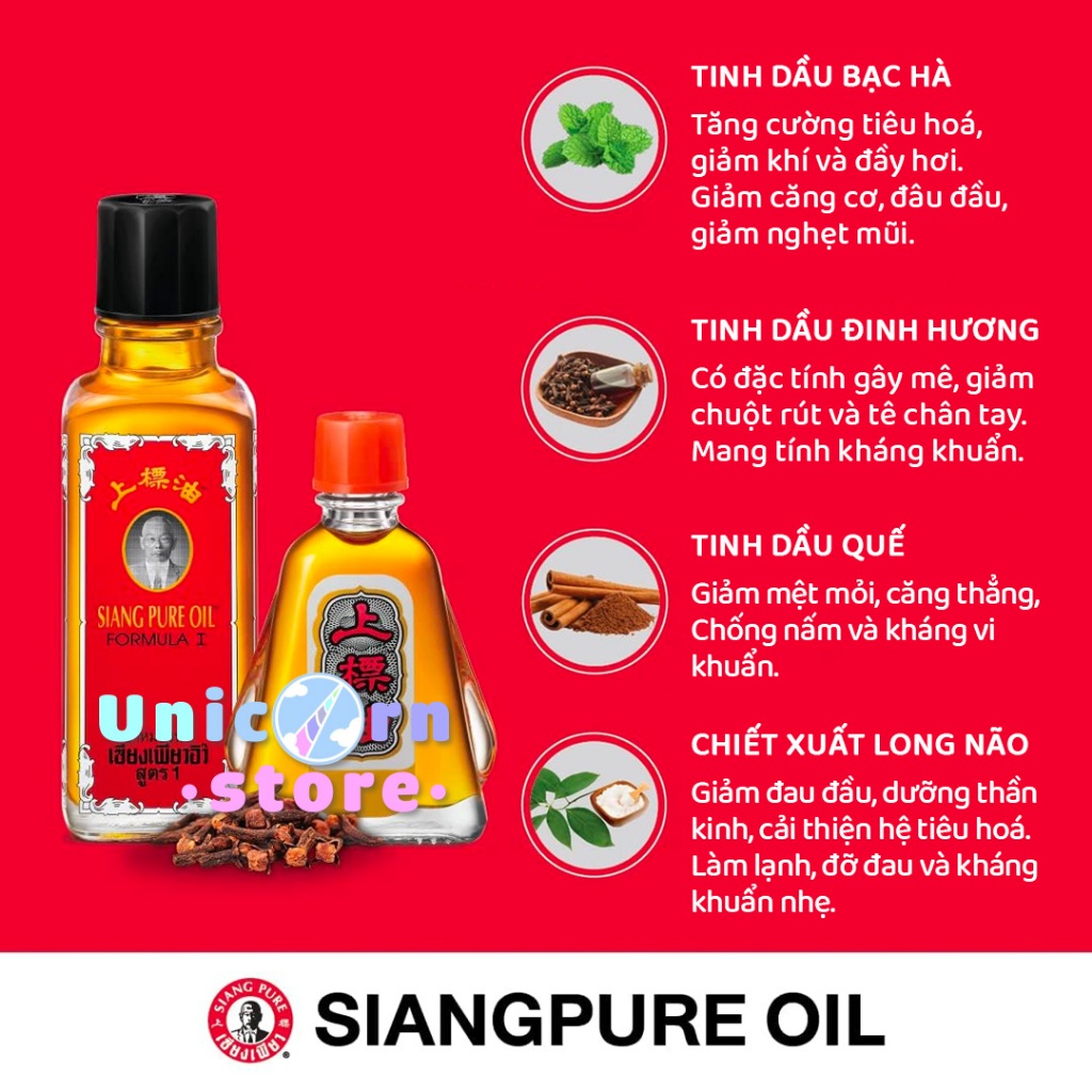 Dầu Đỏ Ông Già Siang Pure Oil Formula I Thái Lan