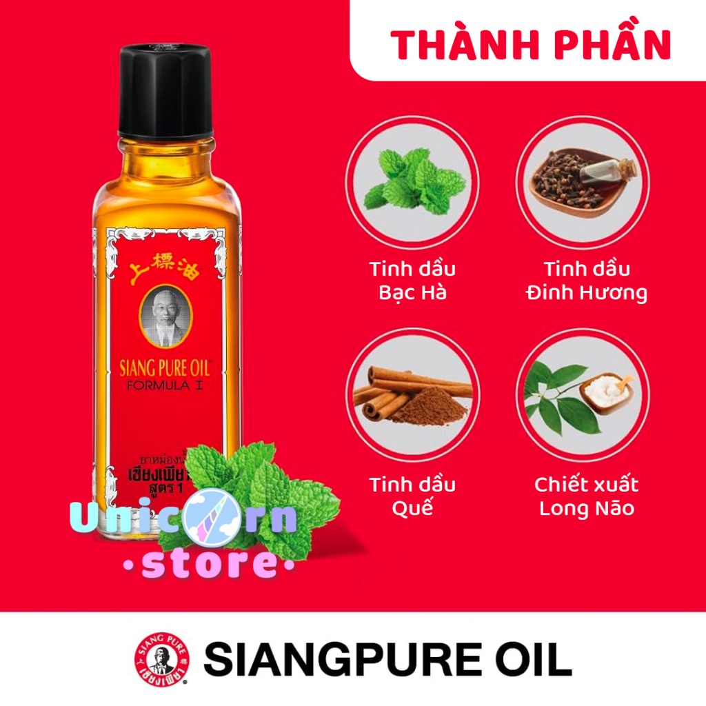 Dầu Đỏ Ông Già Siang Pure Oil Formula I Thái Lan
