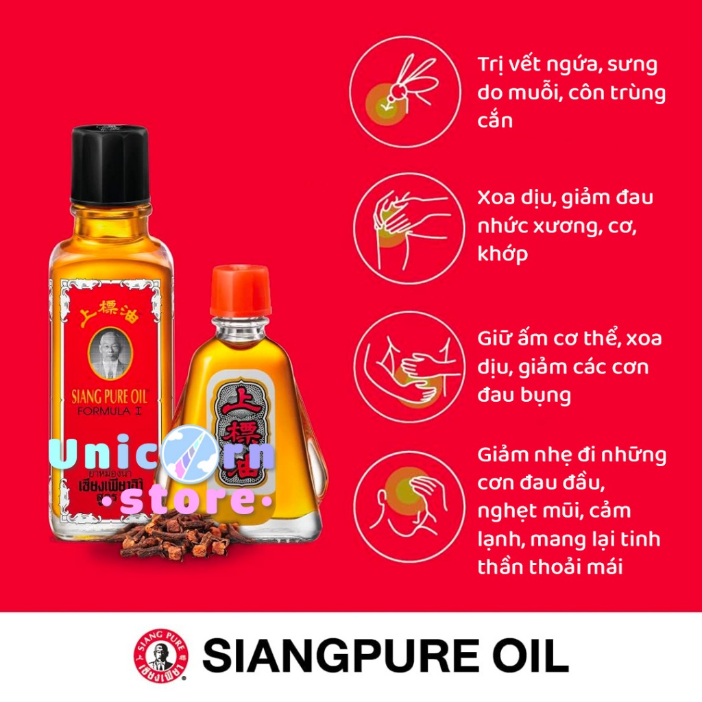 Dầu Đỏ Ông Già Siang Pure Oil Formula I Thái Lan